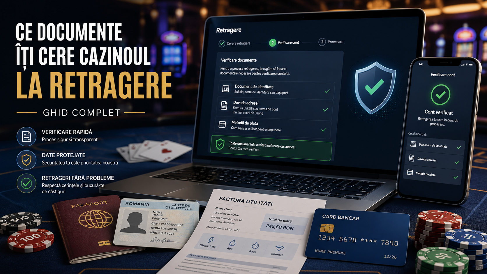 Ce documente îți cere cazinoul la retragere — ghid complet
